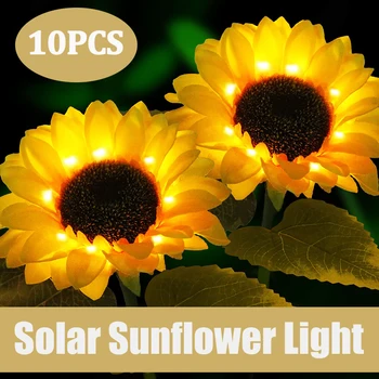 Në natyrë Diellore Sunflowers Llambë Zgjuar Ndjenjën Kopsht Dritat Oborrin e Dasmës Falenderimeve Dekor Dritë papërshkueshëm nga uji LED Dritë Lëndinë