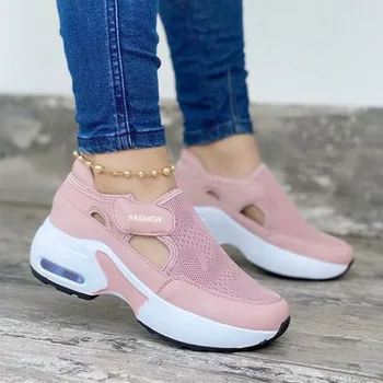 Atlete Gratë Këpucë Platformë Sandale Të Rastit Banesa Këpucë Të Ngurta Me Ngjyra Rrjetë Breathable Copa Zonja Vulcanized Këpucë Atlete