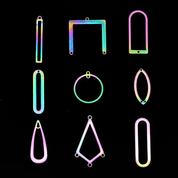 5pcs/shumë 316 Çelik Zemra Rainbow Gjeometrike DIY Vëth Bukuri Varëse me Shumicë Bizhuteri Minimalism Rhombus Tifoz