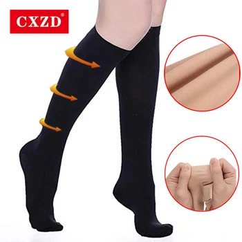 CXZD Gratë Varicose Venë Këmbën Lehtësim Dhimbje në Gju Çorape Këmbën Lehtësim Dhimbje Dhimbje në Gju Lartë Mbështetjen Kofshë-të Lartë të Ngurta me Ngjyra