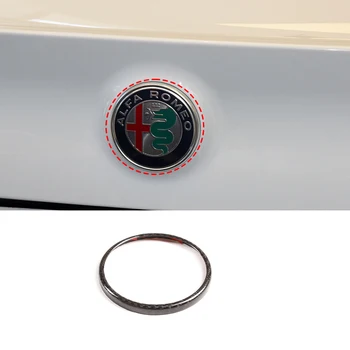 Vërtetë Fibra të Karbonit Për Alfa Romeo Giulia Stelvio 2020 2021 Makinën e pasme Logon e Rrethit të Mbuluar Trim Gjemb Makinë Pajisje të Jashtme