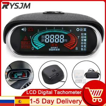 RU e Makinave të Vlerësuar auto Tachometer dixhitale LCD 12 Auto Vlerësuar 9999 rpm metër motor tachometer naftë për outboard motor universale