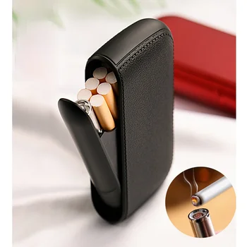 Lëkurë e Duhanit Rast Portative Elektrike të Lehta Vendosur Tungsten Spirale Plazma Arc USB Lighters pirja e Duhanit Pajisje Gadgets Për Burra