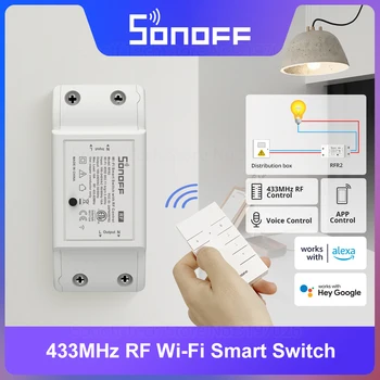 SONOFF RFR2 10A WiFi/433Mhz RF Zgjuar Kaloni Modul Telekomandë përmes eWeLink APP Punon Me Alexa Google Shtëpi RM433R2