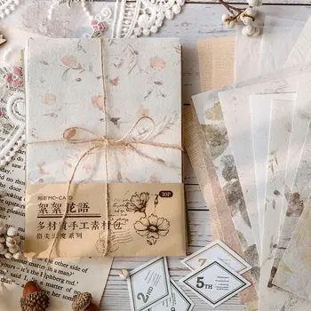30 Fletë Retro Lules Mesazh Dekorative Scrapbooking Letrat për të Udhëtuar Journal DIY Dekorimin Artizanale Materiale