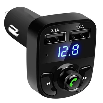 L43D X8 Makinë FM Transmetues Bluetooth-compatible Hands-free MP3 TF Lojtar Dyfishtë USB 3.1 NJË 1A Car Ngarkues UDHËHEQUR Dislpay pa duar