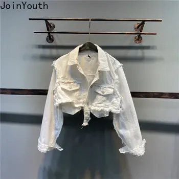 Streetwear Kulture Majat e Modës Xhaketë Xhins të Grave Veshje Korean Harajuku Y2k Krye të Rastit të Bardhë të Aftë të Pakta Pallto 2023 Ropa Mujer