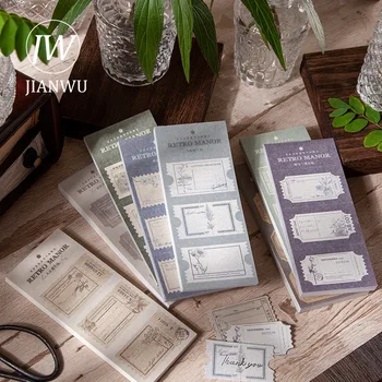 JIANWU 50 Fletë Retro Journal Dekorimin Pad Memo Krijuese Tearable DIY Scrapbooking e prapaskenës Shënim Letër Shkrimi