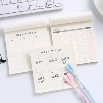 Javore Mujore Tavolinë Ditari Planifikuesi Stickers Planifikimit Pad Memo Ngjitet Notepad-In Për Të Bërë Listë Listë Pad Memo Letër Zyrës Së Shkollës