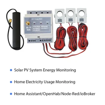Bi-drejtuar,250A ,Diellore pv monitorimit,në shtëpi fuqi të monitorimit,i ndarë faza,neto të matjes,3 faza energjisë metër WiFi,modbus tcp/RTU
