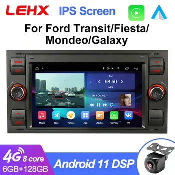 LEHX 2 Din Radio Makinë autoradio Android Multimedia Player Për Ford Mondeo S-max Fokus C-MAX Galaxy Fiesta transit Bashkim