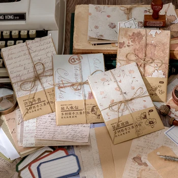30pcs Vintage Lule prej Letre Letër Materiale Deco për Shkrimi Scrapbooking Kartat Journaling DIY Retro Materialet e Letrës