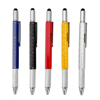 6 Në 1 Mjet Stilolaps Multifunksionale Metalike Stilolaps Kaçavidë Nivelim (Shënues) Ekran Touch Stilolaps Stilolaps Për Zejtarët/inxhinierë Dhurata