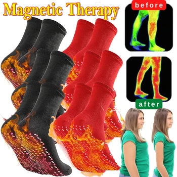 2Pairs Terapi Magnetike Hollim Shëndetësia Çorape të Dimrit Anti-Ftohtë Vetë-Ngrohje Çorape Termike Sox Burra Gra e Kujdesit Shëndetësor Masazh Goditje