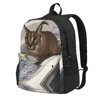 Big Floppa Të Holla Çantës Të Nxënësve Të Shkollës Laptop Udhëtimit Qese Të Mëdha Floppa Gosha Cat Meme Ruse Cat Caracal