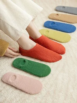 Çorape Grave Në Pranverë Në Vjeshtë Dimër Mink Kadife Trash Termike Koral Kadife Gjumë Pelushi, Kati Çorape Vajzat Dhuratë Të Ngurta Kyçin E Këmbës Goditje