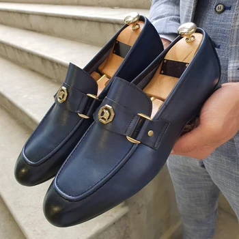 Itali Meshkuj Rastësor Këpucë Vjeshtë Lëkure Loafers Zyra Këpucë Për Burra të Makinës Moccasins të Rehatshme të Kaloj në Palë Këpucë të Modës Burrat