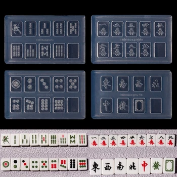 Super Mini Kineze Mahjong një palë Vathë Varëse Rrëshirë Myk Silikoni të Marrë të Pasur Mahjong Gozhdë Myk DIY Artizanale Bërë të Mjeteve