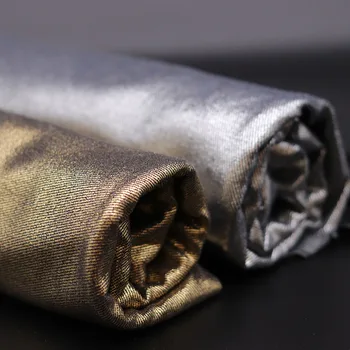 Bronzing Artë Xhins Pëlhurë Xixëlluese të Larë Nga një pajisje Matëse për Rroba Tunika Diy Qepje të Thjeshtë Thickened Tekstilit Lazer Argjendi Leckë