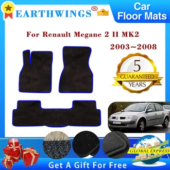 Për Renault Megane 2 II MK2 2006 2003~2008 Makinë Katin e Ekm-të Rugs Panel Footpads Qilima Cape Mbuluar Këmbë Pads Stickers Pajisje