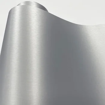 50cm*200/300cm Alumini Argjendi Krehur Vinyl Film Makinë të Përfundojë në Petë Me Ajër Lirimin DIY Styling Krehur Makinë Gjemb Decal Mbështjellës