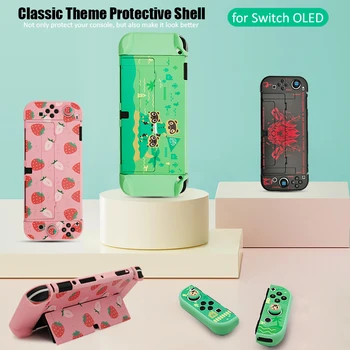 Për Nintendo Kaloni OLED Shell PC Rast Mbrojtëse të Banimit të Hollë të Mbuluar Lëkurën të Gjallë NS Swith OLED Pajisje