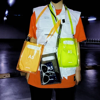 2019 Modës të lirë, Transparente Qese Gratë Crossbody Përplasje Çanta Pvc Neon Qese Summer Beach Sup Qese me Karamele Ngjyra Jelly Handbags