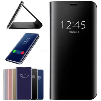 Për Samsung Galaxy A14 5G Rast Luksoze Zgjuar Pasqyrë Magnetike Rrokullisje të Qëndrojë Lëkure Telefon Rast Për Samsung A33 A53 Një 14 Mbuluar Përsëri