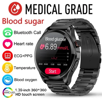 2023 Ri ECG+PPG Jo Invazive e Glukozës në Gjak Smart Watch Njerëzit Bluetooth Thirrje Ora Shkalla e Zemrës Shëndetësore Smart Watch Për Huawei Xiaomi