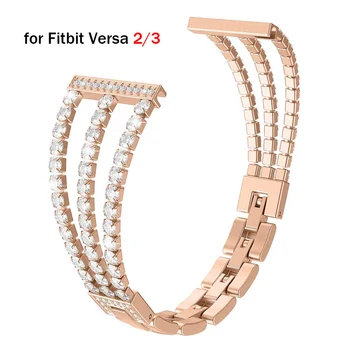 RE Luksoze Diamanti Stainless Steel Byzylyk për Fitbit Versa 3 Kuptim Band Zëvendësimin Grua Wristband Bling Versa 2 Lite Correa