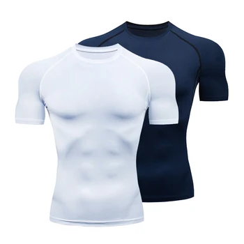 Rashguard Palestër T Shirt Burra Bodybuilding të Shpejtë-tharje Palestër Compression Këmishë Drejtimin Stërvitje Njeri Sportive Parë Shtresë Sportive