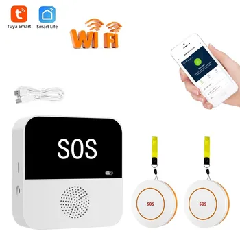 Wireless WiFi Moshuar Kujdestar Pager SOS Butonin e Thirrjes Emergjente SOS Mjekësore Alert Sistemit për të Moshuarit dhe Pacientët e Moshuar Në Shtëpi