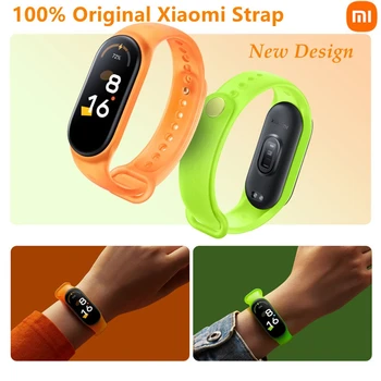 100% Origjinale e Rripit të Xiaomi Mi Band 7 Ri Fluoreshente Silikoni Zyrtare Camoufla Wristband Byzylyk për Miband 7 Watchband Shiritat
