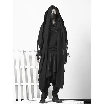 ARENS Techwear Goth Shtresë e Njerëzve Windbreaker Gotik Hip Hop Harajuku Errët Veshin Gjata Triko Njerëzve të Zi Japoneze Streetwear