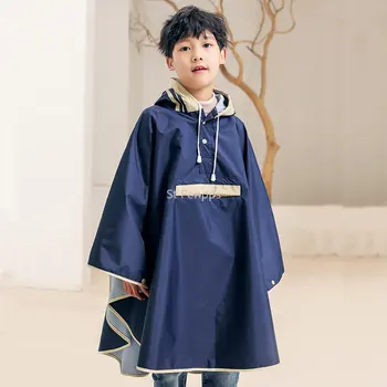 Fëmijët e Mushama të Mbuloj Stil Djemtë dhe Vajzat Schoolbag Modës Cilësi Korean Versionin e Nxënësit e Shkollës Fillore' Poncho Mbuloj