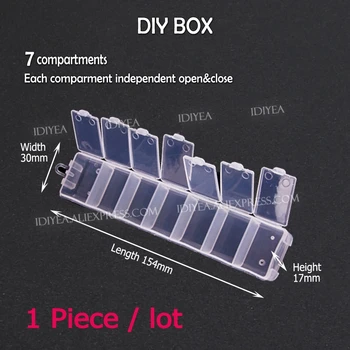 DIY Kuti Magazinimi 7 compartments për Nail Art Bizhuteri Plotësues rruaza të Artizanatit , i kalueshëm Organizator enë rast