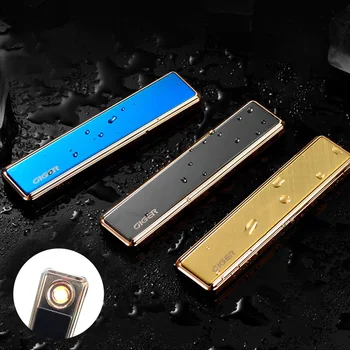 Re Metalike USB Rechargeable të Lehta të Lehtë për të Kryer Windproof të Lehta Cigare Pajisje e Njerëzve të Hollë Dhuratë Gadgets