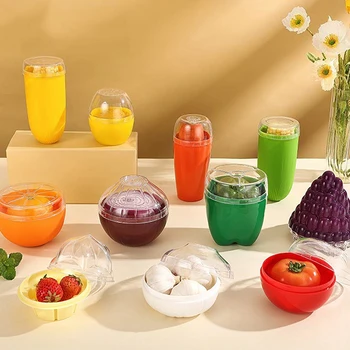 10 Stilet Transparente Kuzhine Fruta Ruajtësin e Perimeve Portier për Hudhra e Qepë Limoni Domate Portokalli Gjelbër Piper Magazinimit Enë