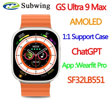 GS Ultra 9 Max ChatGPT Smart Watch Ekran amoled Akuzuar pa Tel Bluetooth Thërrasë Njerëzit Seri 8 NFC Gratë Smartwatch 2023