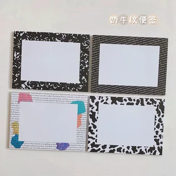 50 Fletë Të Koresë Së Zezë, Të Bardhë Qumësht Model Shënim Letër Notepad Bookmark Pikë Shënues Memo Zyra Mjete Shkollore Notebook