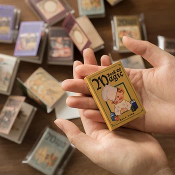 100 fletë Bean Libri i magjike seri junk Journal mini Materiale libri Letër Kraft Kartë DIY Scrapbooking Dekorative LOMO Kartat