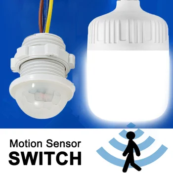 110/220V PIR infra të kuqe të Sensor Lëvizje të Kaluar Auto mbi Off Switch të Lehta Sensor PIR Detektor të Lehta Kaloni Udhëhequr Ndjeshme Natë Llambë