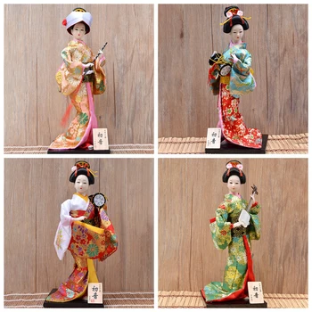 30cm Japoneze Kimonos Kukulla Tradicionale Japoneze Geisha Figurines Statujat Stoli në Shtëpi Restorant Desktop Dekorimin Dhurata