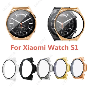 2-në-1 PC Rast Ekran të Plotë të Mbrojtjes Cilësi të Lartë Mbrojtës Ekran të Mbuluar Shell Smartwatch shkon Xhami Për të Xiaomi Mi Watch S1