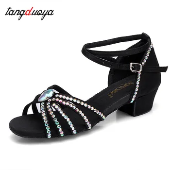 New Diamond latine Këpucë Valle Profesionale Valle Këpucë Takë të Ulët të Vajzave Fëmijë Këpucë Valle të Grave Vallëzimi këpucë për salsa ballroom