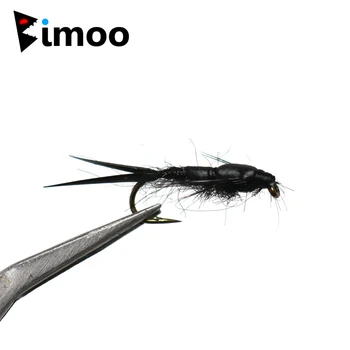Bimoo 10pcs #12 Zi Stonefly Nimfë Fluturon Trofta Fluturojnë Peshkimit Artificial