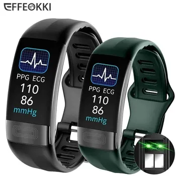 ECG+PPG Zgjuar Wristband Palestër Tracker për Gratë Burrat Kalori Presionin e Gjakut papërshkueshëm nga uji Sport Smartband Shëndetësore Smartwatch