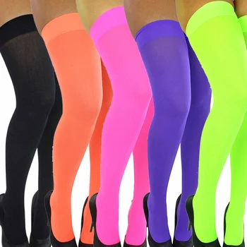 Gratë Stockings Karamele Ngjyra Të Lartë Çorape Mbi Gju Gjatë Çorape Të Zonjat Vajzat Elastike Të Shtrënguar Të Brendshme Cosplay Partisë Kofshë Goditje
