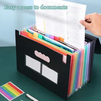 Portative A4 Zgjerimin e File Folder 13/25 Xhepat Multi-layer Rainbow Këmbë Accordions Qese Dokument Mbajtës Për Zyrën në Shtëpi