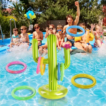 Outdoor Swimming Pool pajisje Inflatable Kaktus Unazë Hedh Lojë të Vendosur Lundrues Pool Lodrat e Plazhit të Partisë Furnizimet e Partisë Bar Udhëtimit
